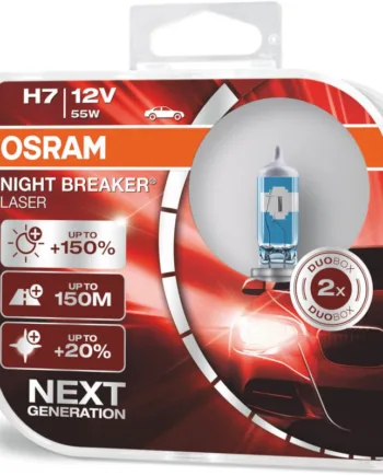 Osram Night Breaker Laser H7 Pærer  150  Mere Lys    Stk  Pakke