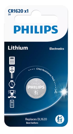 Philips Cr1620 Knapcelle Batteri   Stk
