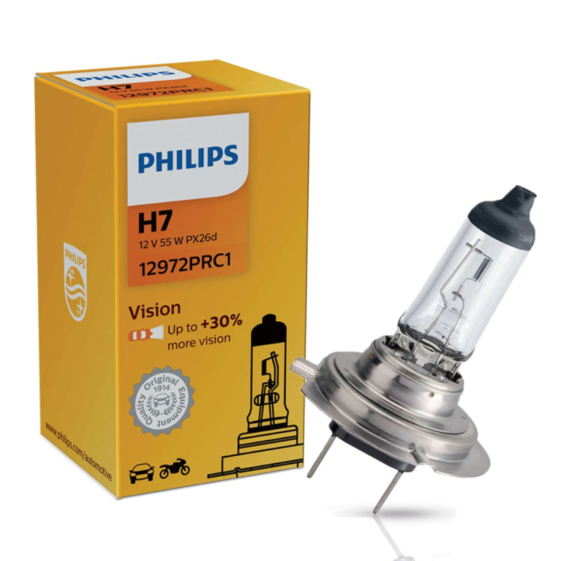 Philips H7 Pære Vision Premium  30  Mer Lys