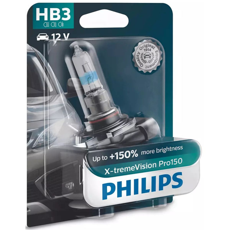 Philips Hb3  -tremevision Pro150 Pærer  150  Mere Lys    Stk