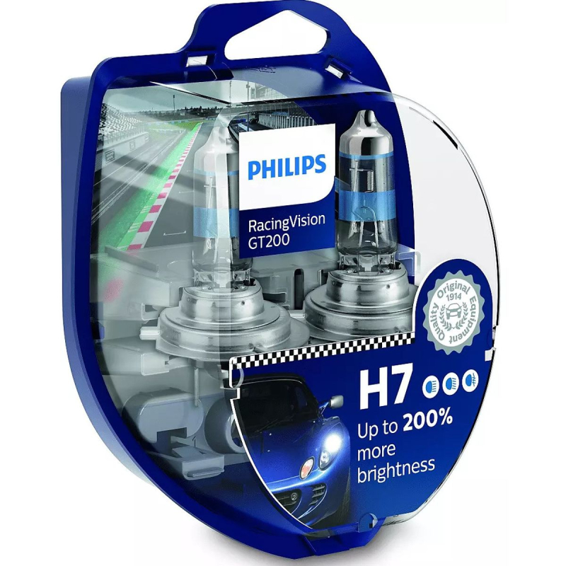 Philips Racingvision Gt200 H7 Pærer  200  Mere Lys    Stk