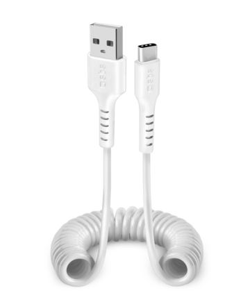 Sbs Data- Og Opladning Spiralkabel Usb     Usb    17-100 Cm Hvid