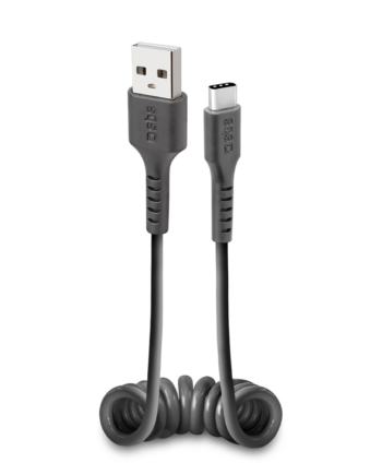 Sbs Data- Og Opladning Spiralkabel Usb     Usb    17-50 Cm Sort