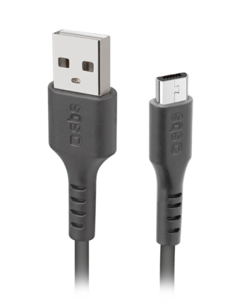 Sbs Data- Og Opladningskabel Usb     Micro Usb    Meter Sort