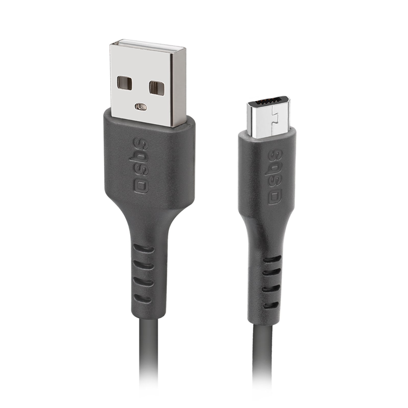 Sbs Data- Og Opladningskabel Usb     Micro Usb    Meter Sort