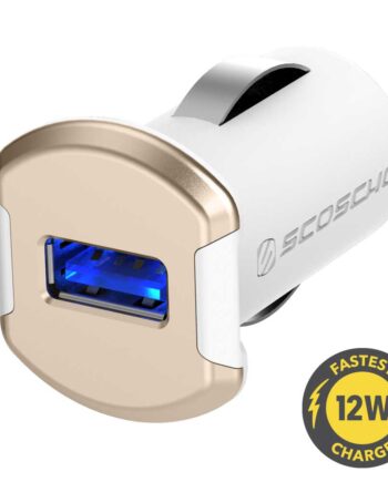 Scosche Revolt Enkel Usb Lader Til Bil Hvid Guld