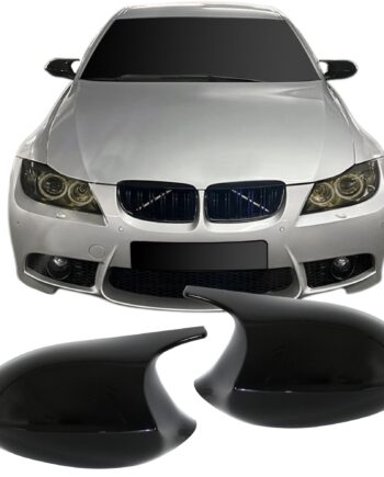 Spejlcover Sæt   Blank Sort Til Bmw   Serie E90 E91  2005-2008  E92  E93  2006-2010