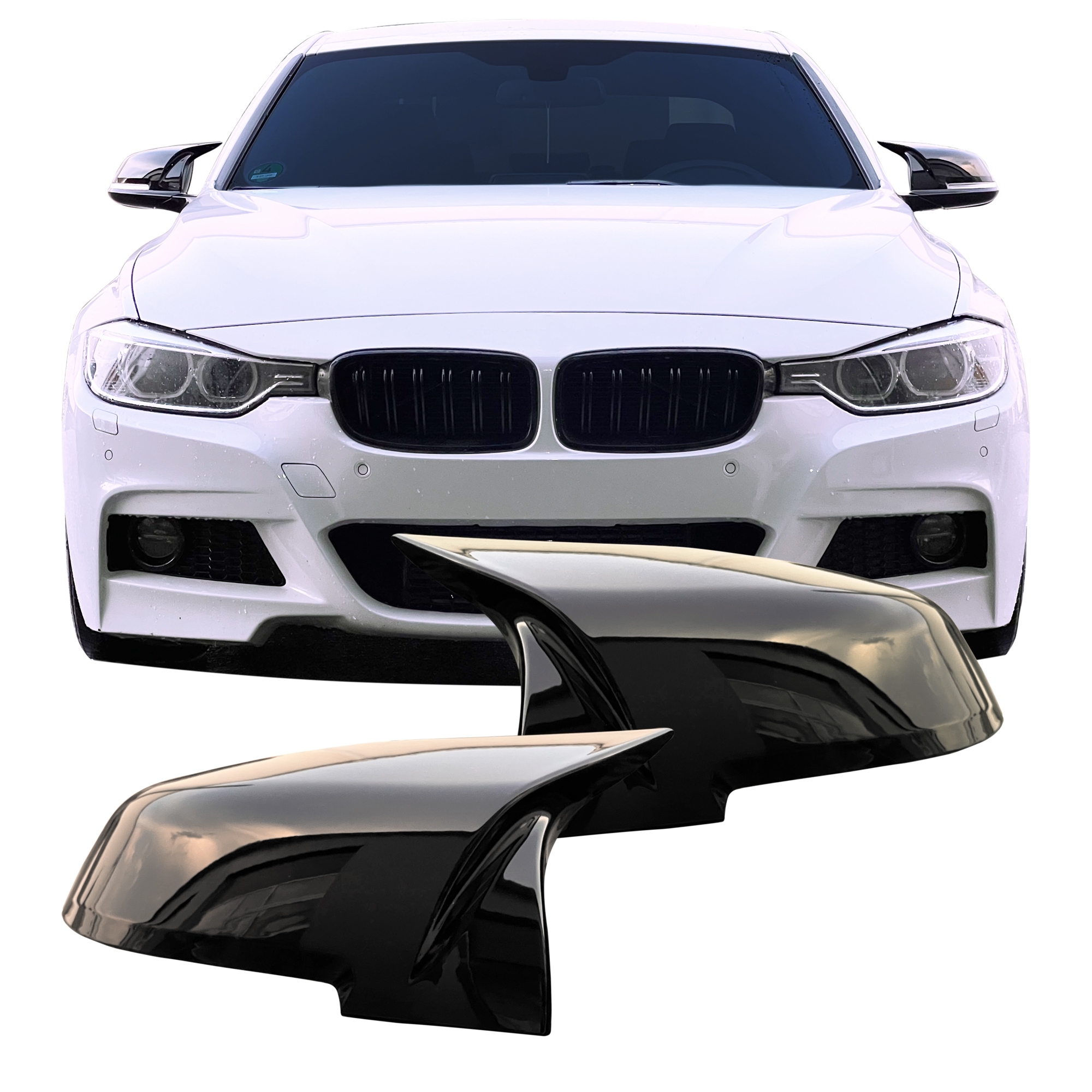 Spejlcover Sæt   Blank Sort Til Bmw   Serie F30 F31 F34 F35 Sedan Gt Touring