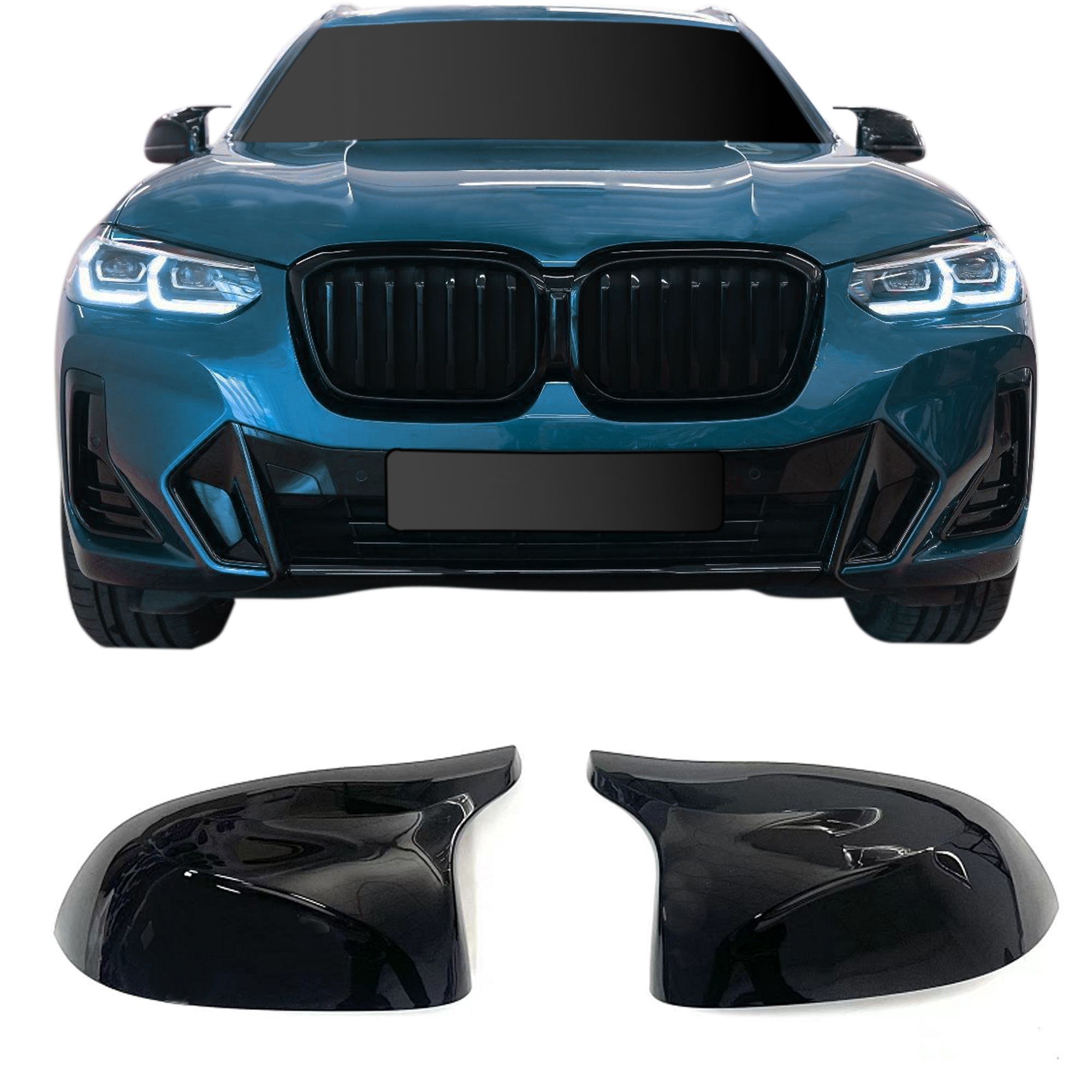 Spejlcover Sæt   Blank Sort Til Bmw X3  G01  Lci  2018-
