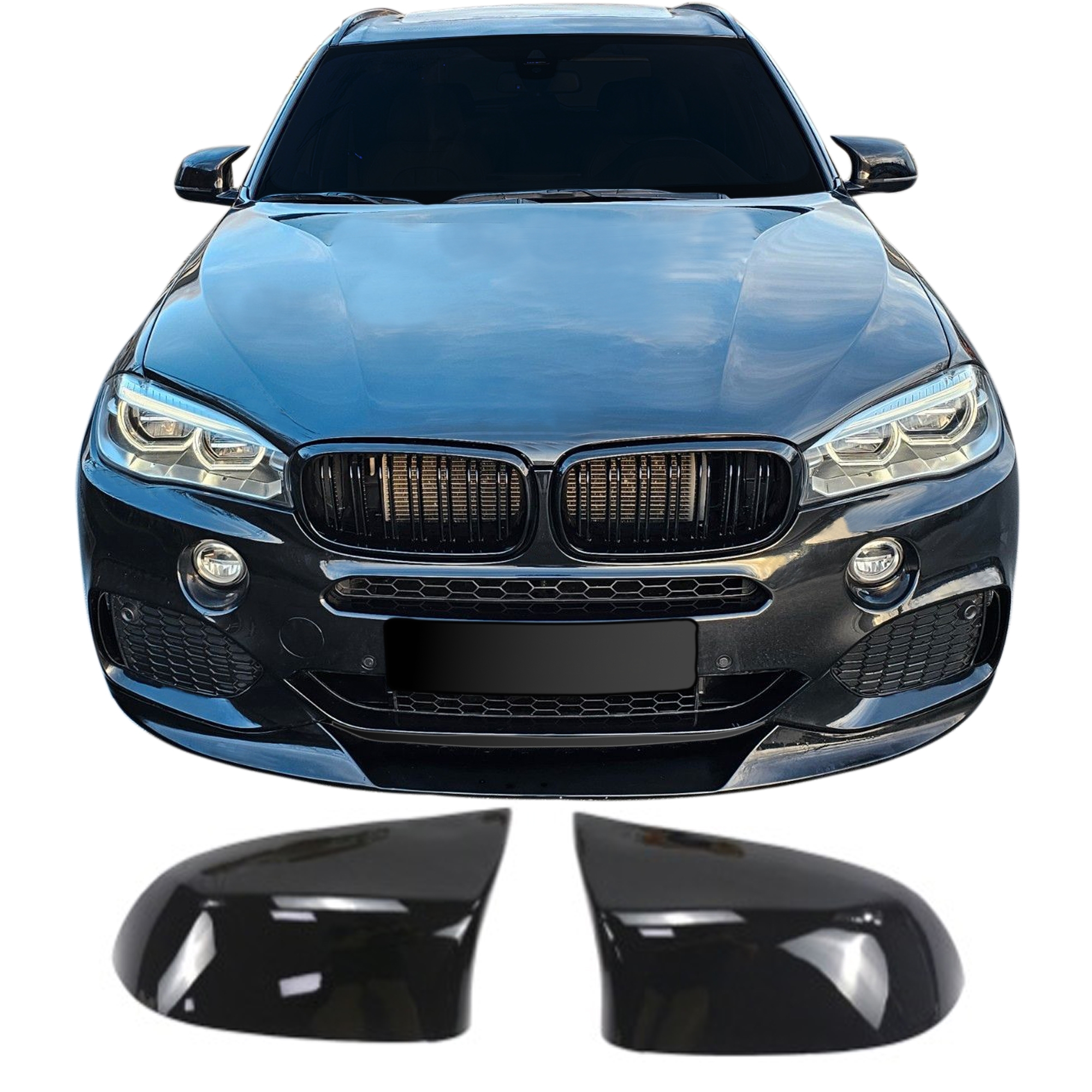 Spejlcover Sæt   Blank Sort Til Bmw X3  F25  Lci  2014-2017