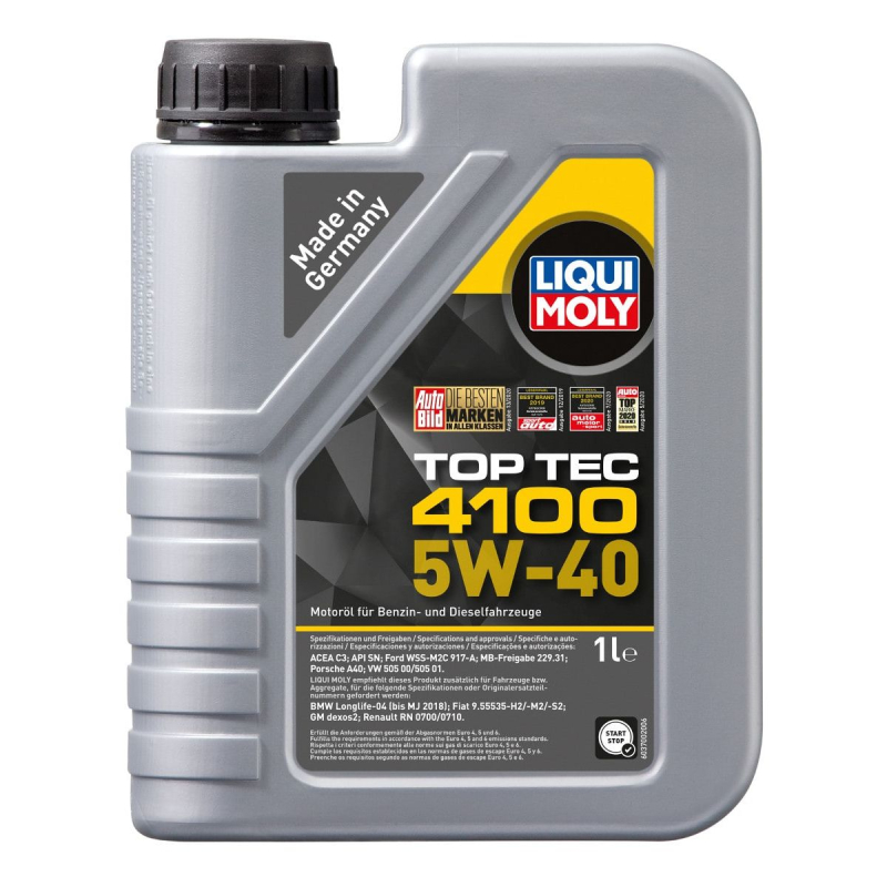 Top Tec 4100 Liqui Moly 5w40 Motorolie     Liters Dunk
