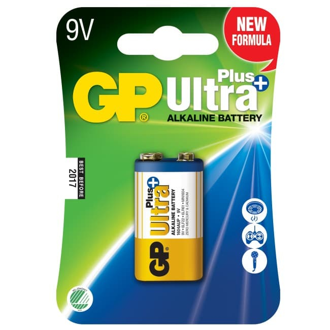 9v Alkaline Batteri  Model Ultra Plus Fra Gp