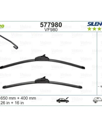 Vf980 Valeo Silencio Viskerblade   Fladblade Sæt 650 400mm