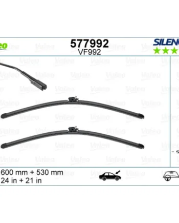 Vf992 Valeo Silencio Viskerblade   Fladblade Sæt 600 530mm
