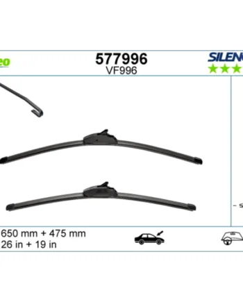 Vf996 Valeo Silencio Viskerblade   Fladblade Sæt 650 475mm