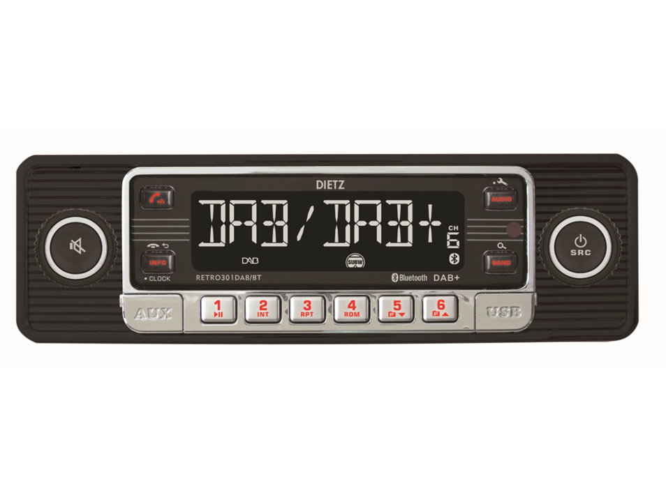 Dietz Retro Bilradio Med Mp3  Usb  Rds  Aux  Dab    Bluetooth Sort