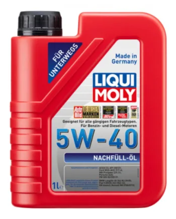 Efterfyldnings Motorolie 5w40   Liter Kan Blandes Med Alle Olier