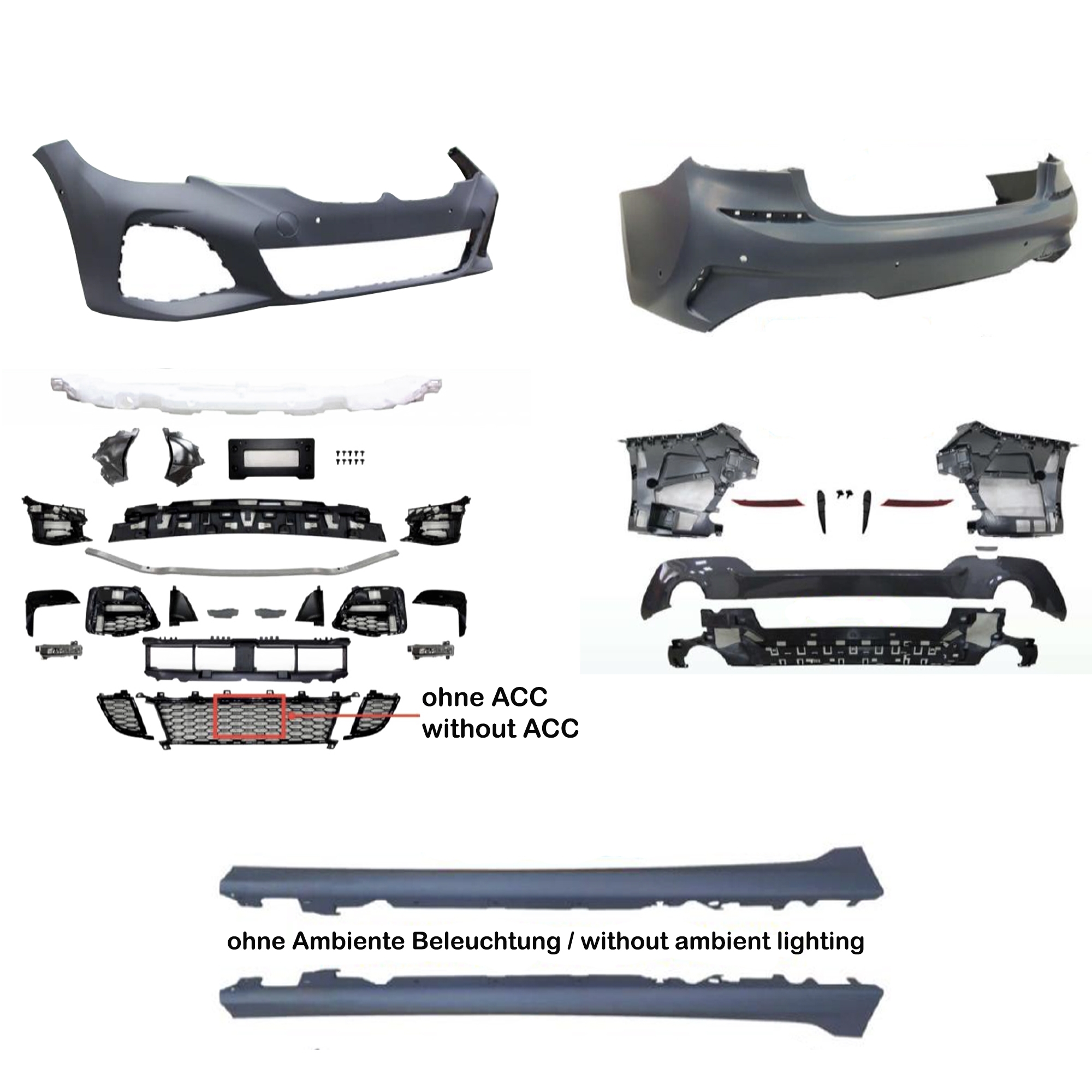 Jom Body Kit Sportsdesign Inkl  Sideskørter Med Pdc-huller Og Parkeringsass  Bmw   Serie G20  2019-