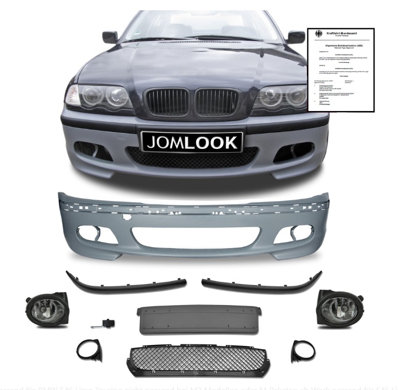 Jom Forkofanger Kit Inkl  Klar Glas Tågelygter Til Bmw   Serie E46 Sedan   Touring