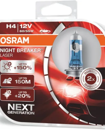 Osram Night Breaker Laser H4 Pærer  150  Mere Lys    Stk  Pakke