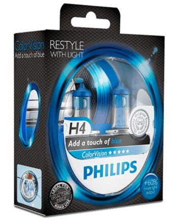 Philips Colorvision Blå H4 60 55w 12v Sæt