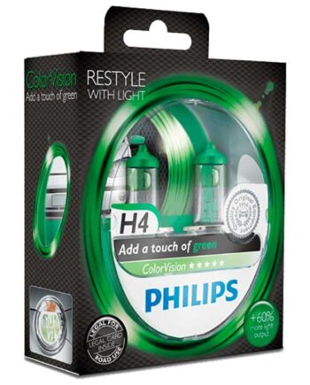 Philips Colorvision Grøn H4 60 55w 12v Sæt
