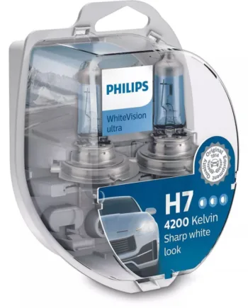 Philips H7 Whitevision Ultra Pærer Med Xenon Effekt    60  Mere Lys   Stk      Stk  W5w