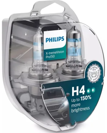 Philips H4  -tremevision Pro150 Pærer  150  Mere Lys    Stk