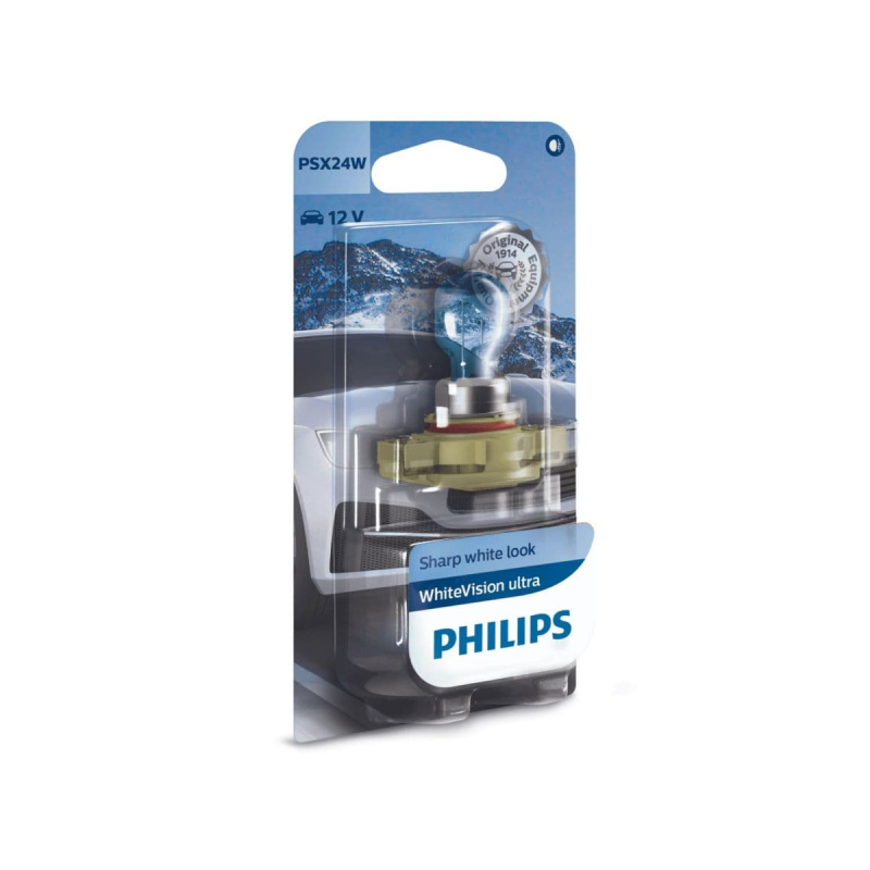 Philips Psx24w Whitevision Ultra Pærer Med Xenon Effekt    60  Mere Lys   Stk