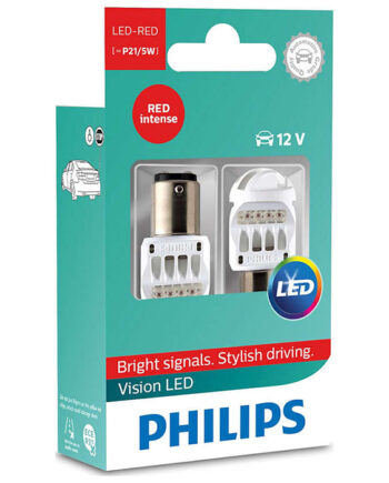 Philips Vision P21 5w 12v Led Stop Rød Sæt