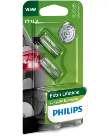 Philips W5w Longlife Ecovision Pærer Med Op Til 3x Længere Levetid    Stk