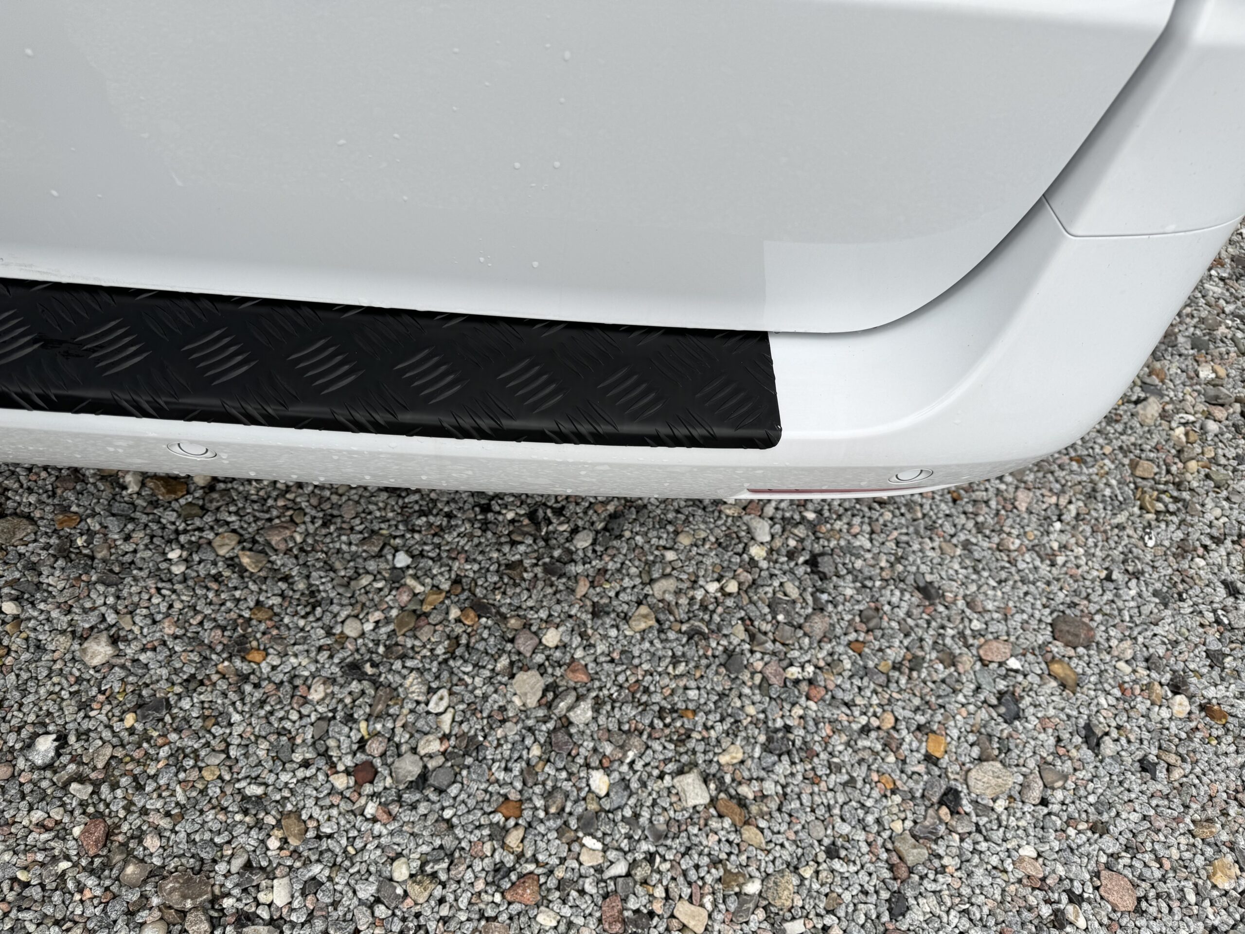Rear Bumper Sill Cover Black Anodized Aluminium