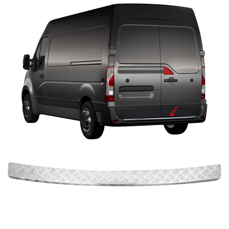 Rear Bumper Sill Cover  Silver Anodized  Aluminium