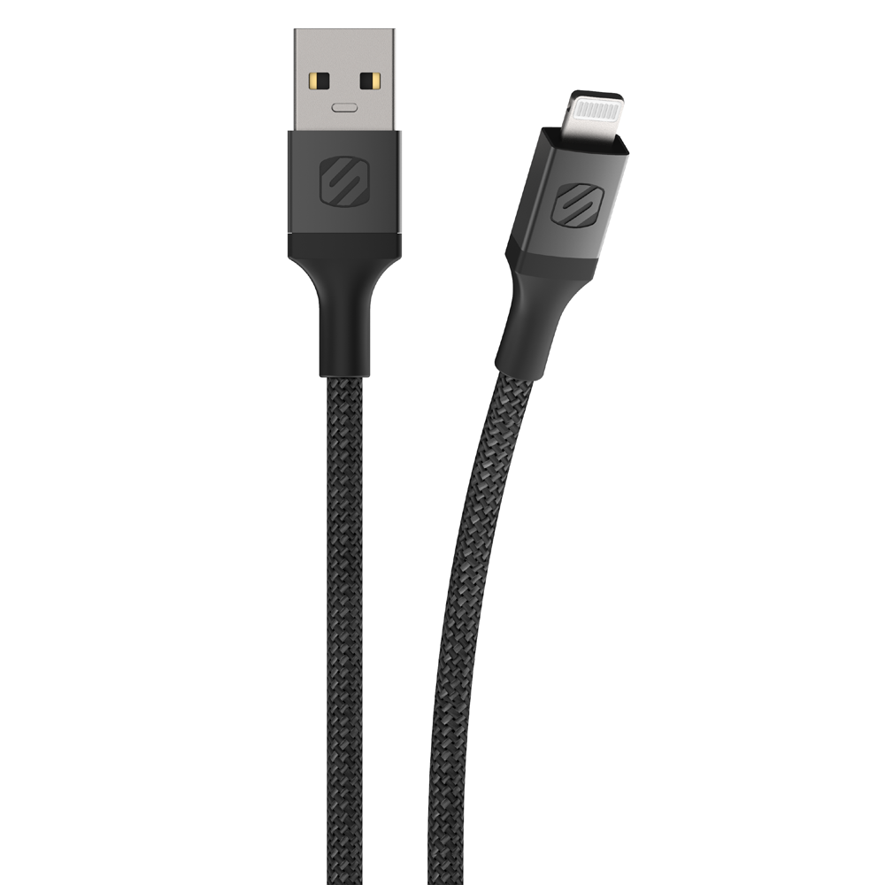 Scosche Strikeline Braided Ladekabel Lightning Til Usb-  30 Cm Sort