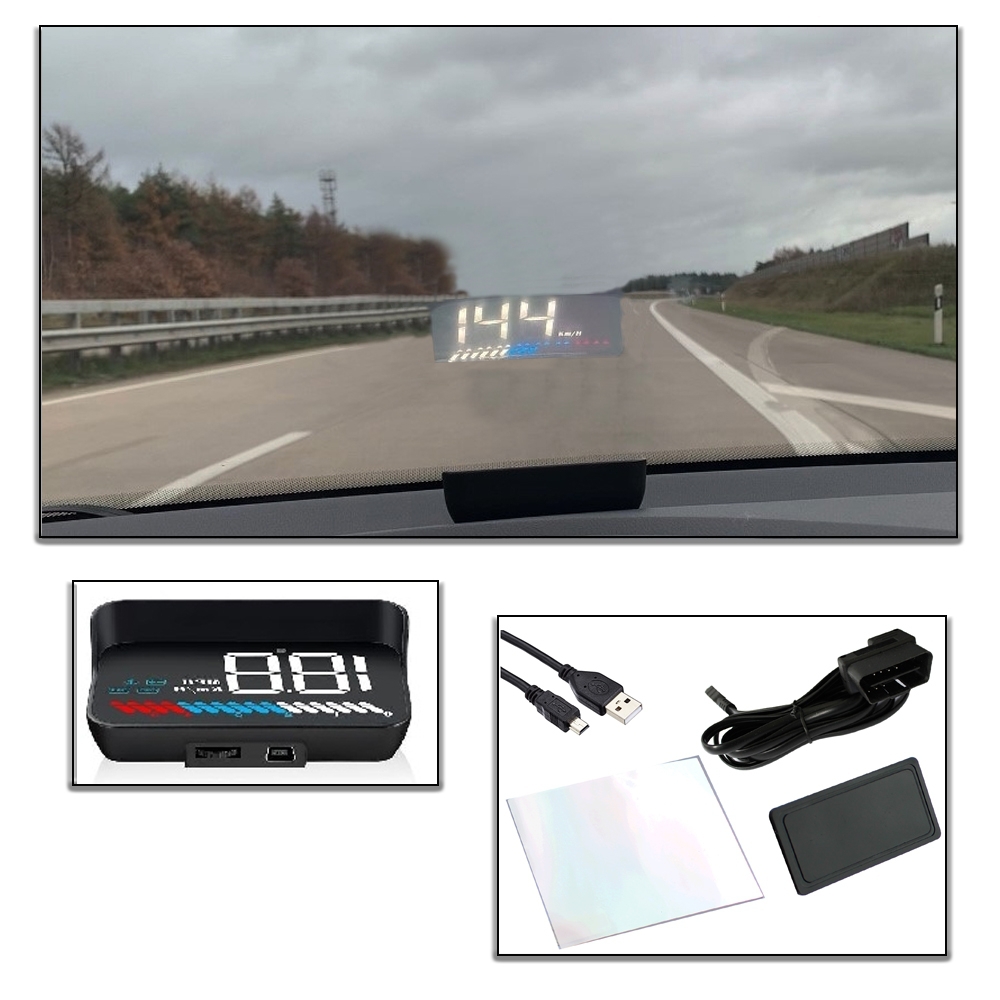 Universal Hud Head-up Display Obd     Gps Dual System Bil Speedometer Til Forrude