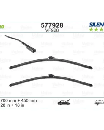 Vf928 Valeo Silencio Viskerblade   Fladblade Sæt 700 450mm