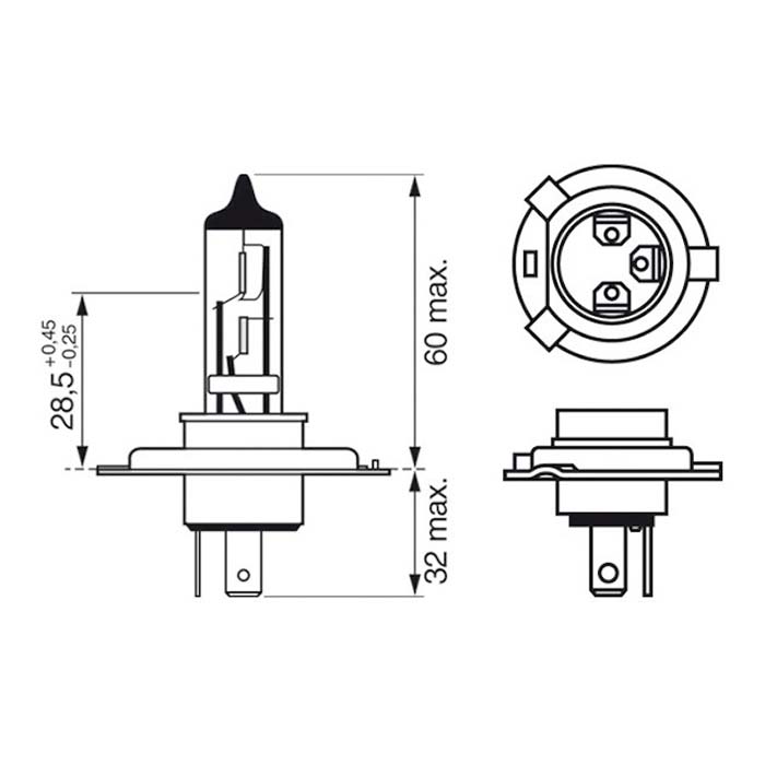 Bosch Ultra White Pære H4 60 55w 12v 4200k