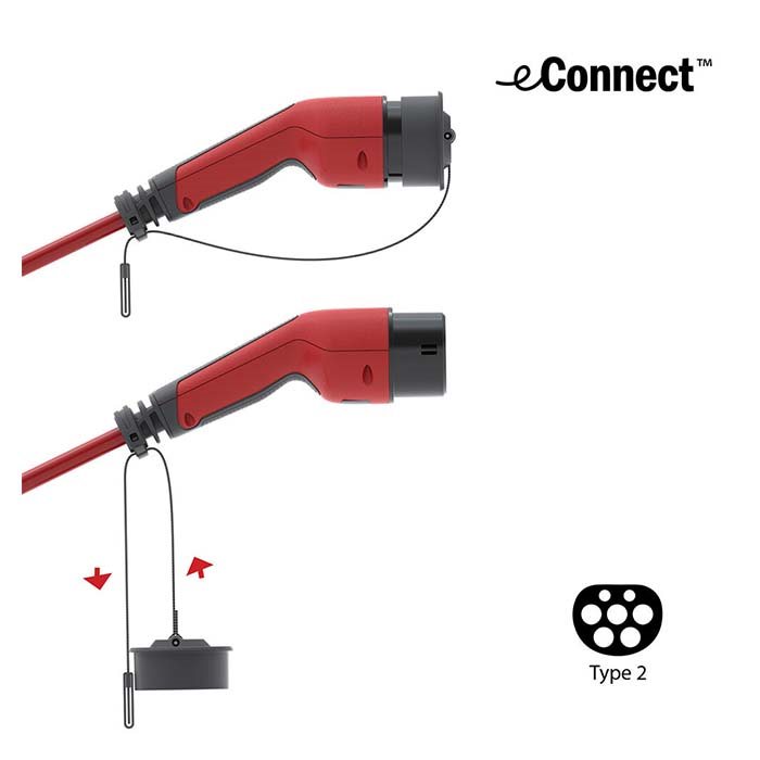 Econnect Ladekabel Mode3 T2    5m   -faset 32a