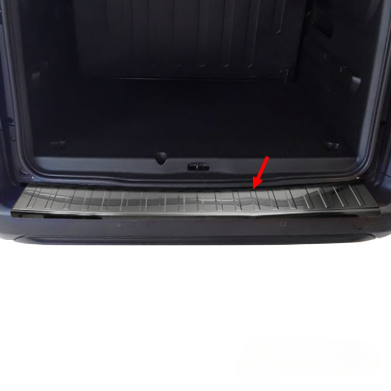 Rear Bumper Sill Cover   Steel   Black Chrome