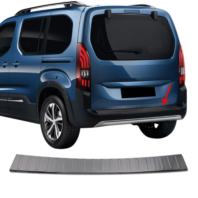 Rear Bumper Sill Cover   Steel  Black-brushed