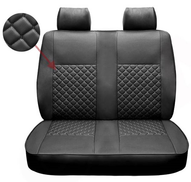 Seat Cover Diamond Black Black Double Seat